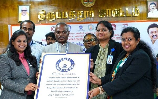 Tirupathur District Achieves Elite World Records by Creating 1546 Farm Ponds in 30 days