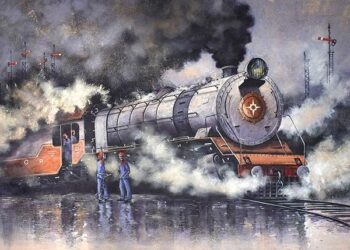 Nostalgia on Canvas: Kishore Pratim Biswas Revives the Golden Era of Indian Steam Locomotives