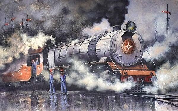 Nostalgia on Canvas: Kishore Pratim Biswas Revives the Golden Era of Indian Steam Locomotives