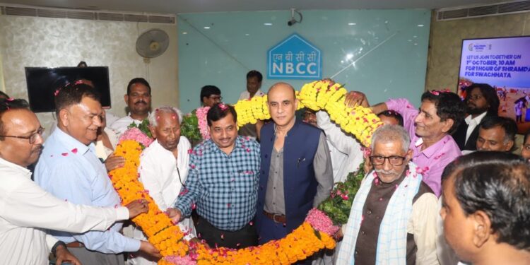 All INDIA NBCC EMPLOYEES ASSOCIATION HOLDS MEGA CELEBRATION RALLY TO WELCOME SHRI K.P.M. SWAMY, THE NEW CMD OF NBCC