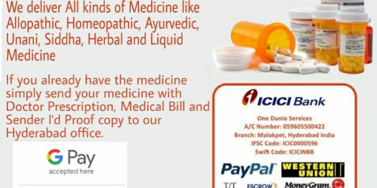 Medicine International Courier Service from India