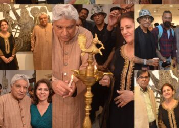 Javed Akhtar lauds Kiran Chopra’s Black & white sculpted paintings!