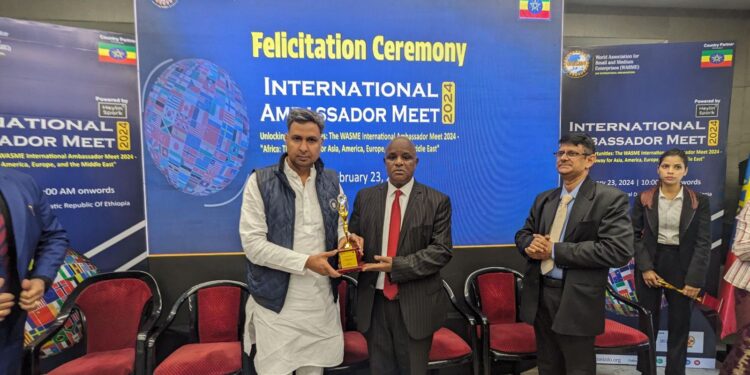 Nishit Kumar (Bablu Chaudhary) was honored by the Ethiopian Embassy for his excellent work in the field of environmental protection.