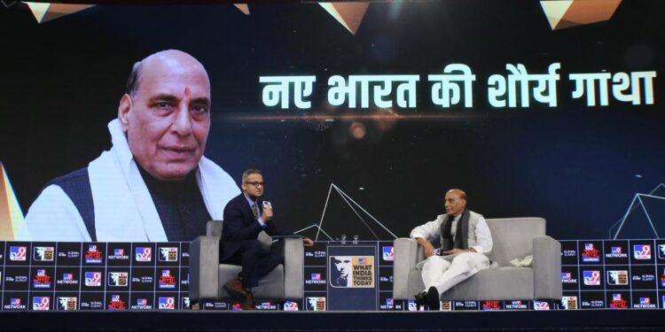 “Our armed forces are prepared to defend our borders against any threat: Rajnath Singh at TV9 Bharatvarsh Satta Sammelan