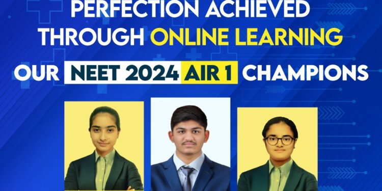 Infinity Learn by Sri Chaitanya becomes the only online platform to secure 3 All India Rank 1 positions with perfect 720 scores in NEET 2024