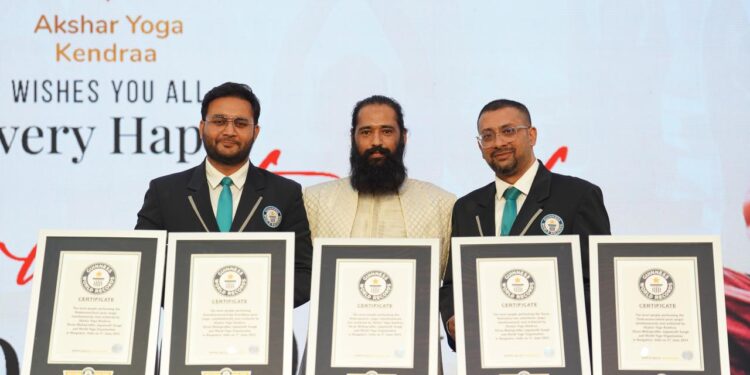 Akshar Yoga Kendraa Scripts History, Creates 5 Guinness World Records on International Yoga Day