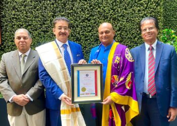 Dr. Sandeep Marwah Honored with Prestigious Title “Lotus of World Peace” in New York