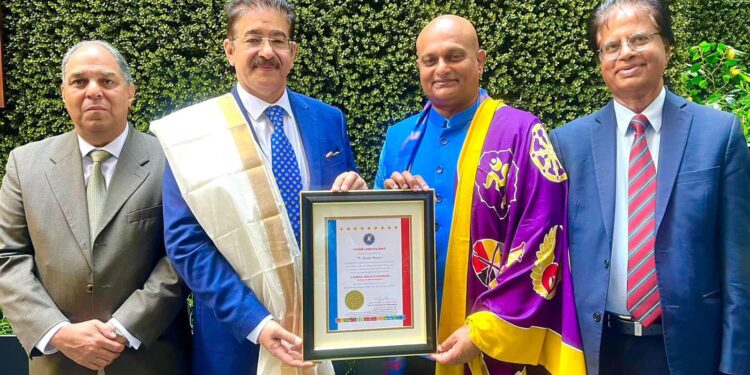 Dr. Sandeep Marwah Honored with Prestigious Title “Lotus of World Peace” in New York