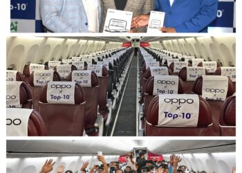Oppo Mumbai in collaboration with Top-10 Retails Pvt. Ltd. Host World’s First In-Flight Phone Unboxing Event