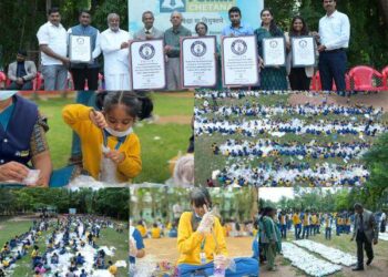 Purna Chetana students set Elite World Records for sensitizing society about the effects of plastic waste and importance of greenery
