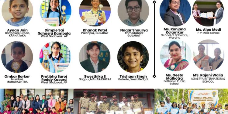 Students and Schools Won around ₹3,00,000 in Cash Prizes and Sponsorships at the 2nd National Spelling Competition Organized by Spell Well India