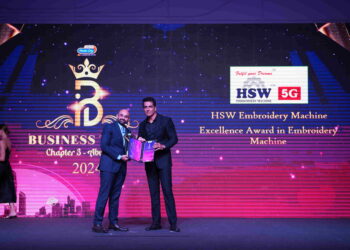 HSW Embroidery machine has won the Excellence in Embroidery Machine award in Dubai from Radio City.